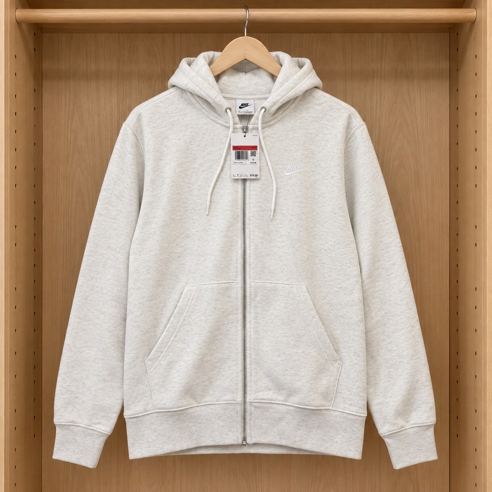 NWT - Nike Men's Club Fleece Full Zip Hoodie Size: L FN3861-051